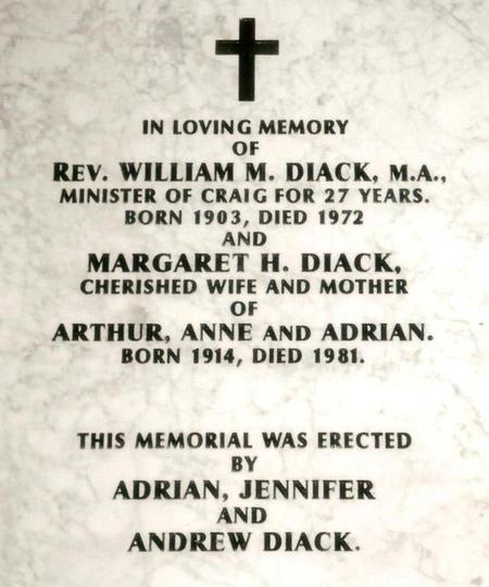 Memorial to William Diack