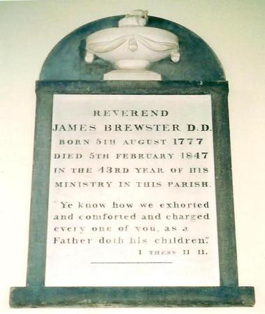 Memorial to Rev. Dr James Brewster